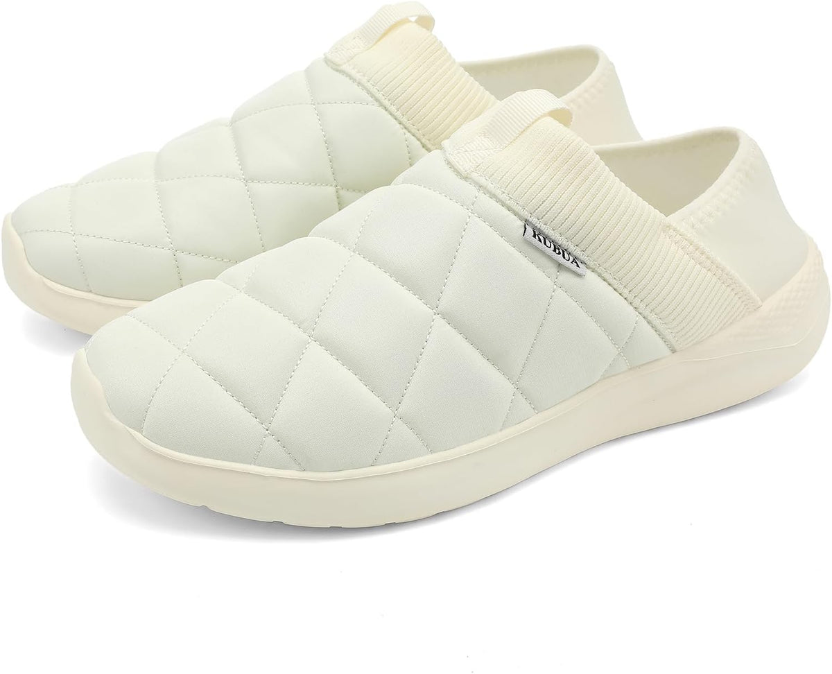 KUBUA Slippers for Men and Womens Indoor House Shoes Plush Slip on Outdoor Garden Loafers