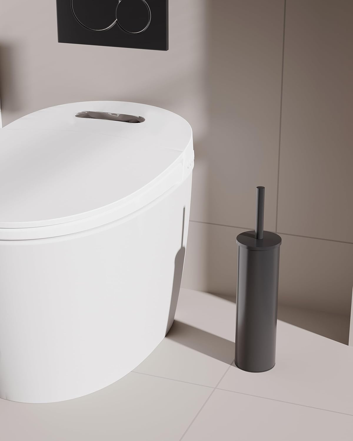 Toilet Brush and Holder Set, 2 Pack Stainless Steel Toilet Bowl Brush with Lid, Rust Proof Toilet