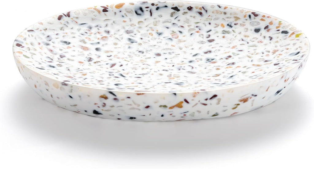 Luxspire Soap Dish, Resin Soap Tray Soap Holder Container Box, Oval Soap Plate Case, Non-Slip