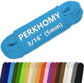 PerkHomy Cotton Rope 3/16" (5mm) 100 ft Multi Purpose Utility Diamond Braided Cord, Natural Cotton