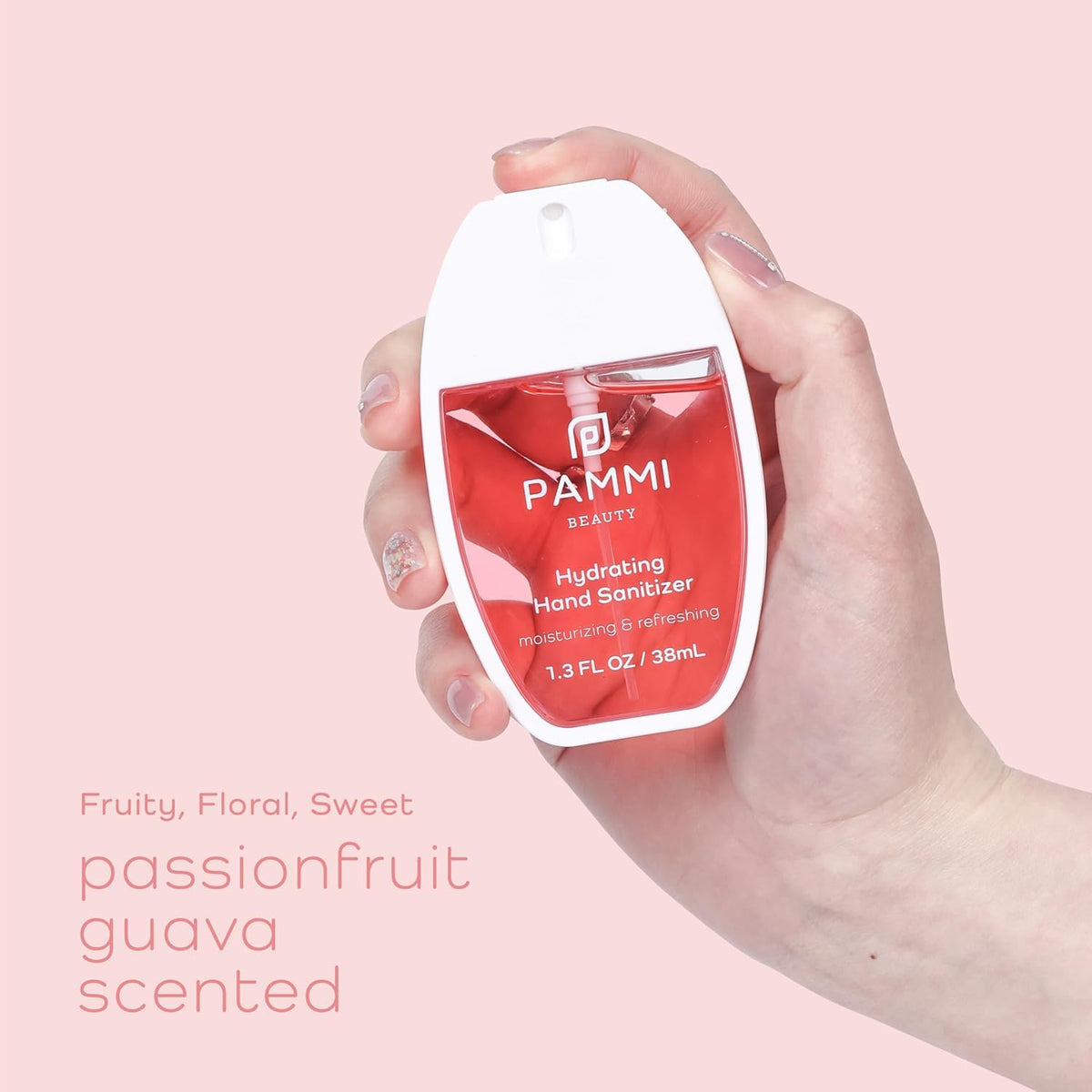 PAMMI Power Mist Hydrating Hand Sanitizer Spray, Portable Travel Size Pocket Hand Sanitizer
