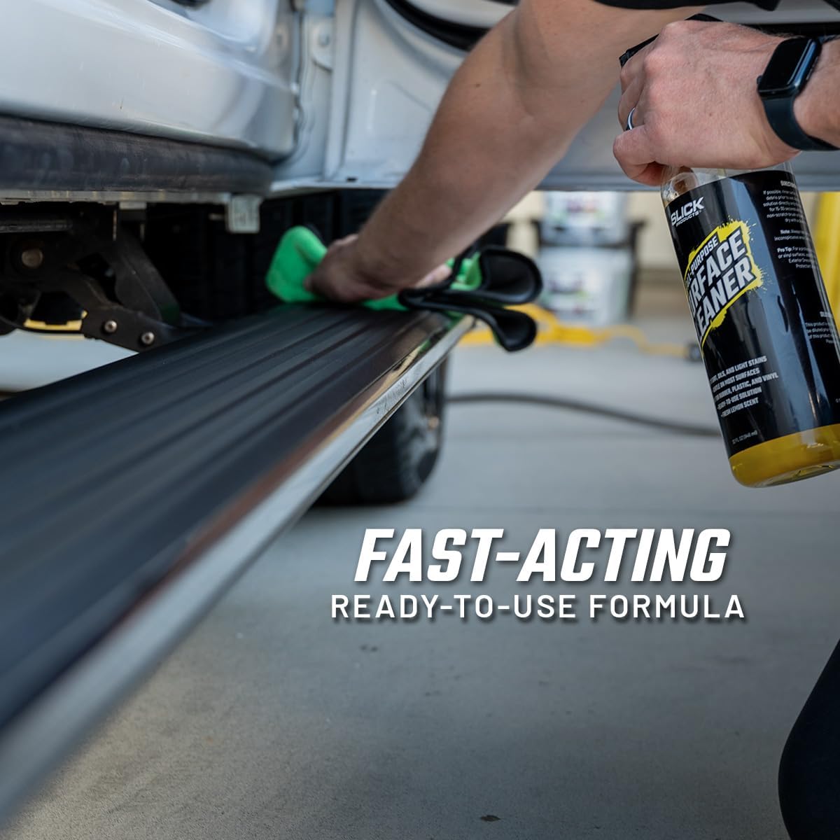Slick Products All-Purpose Surface Cleaner – Vehicle Interior & Exterior Spray for Rubber, Plastic