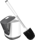 SetSail Toilet Brush and Holder, Self Closing Lid Toilet Bowl Brushes Holder and Extra Long Handle