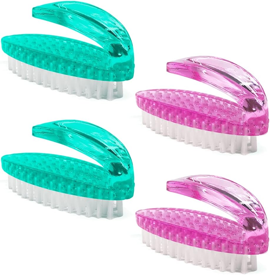 Handle Grip Nail Brush for Cleaning Fingernails Hands & Under Nails, Stiff Bristle Mechanic Scrub