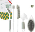 IZSOHHOME 5Pack Silicone Cleaning Brushes, Dish Bottle Scrub with Dispenser