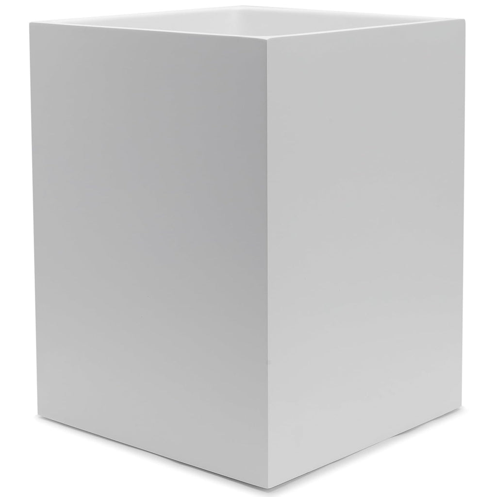 Matte White Square Small Trash Can, 2 Gallons / 7.5L Garbage Can, Waste Basket for Home, Bathrooms