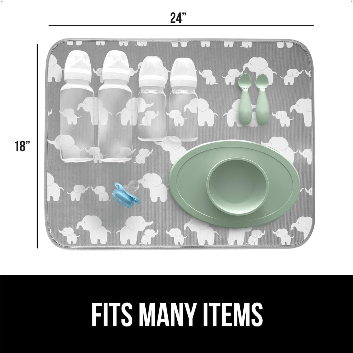 GORILLA GRIP Ultra Water Absorbent Microfiber Dish Drying Mat, 18x24, Quick Dry Mesh, Slip