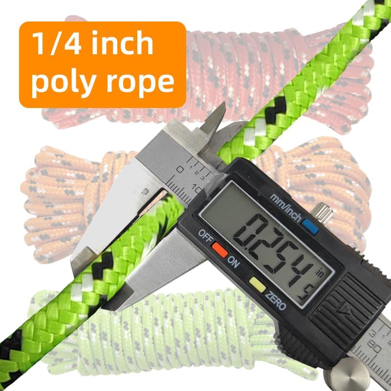Diamond Braided Polypropylene Rope Nylon Rope Mix Thick Heavy Duty Ropes 1/4 inch 25ft High