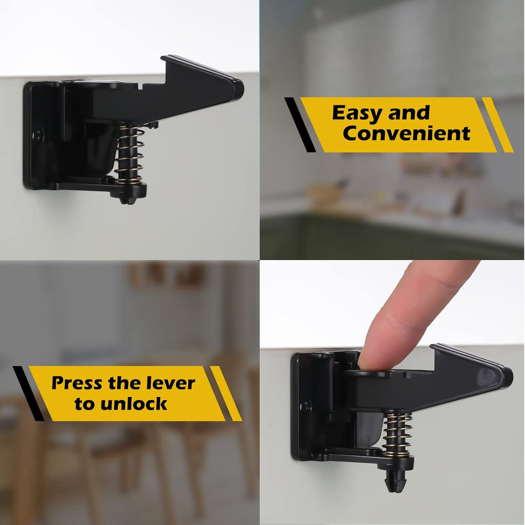 Tuanse 30 Pcs Cabinet Locks Invisible Safety Drawer Latches with Screws Self Adhesive Cabinet