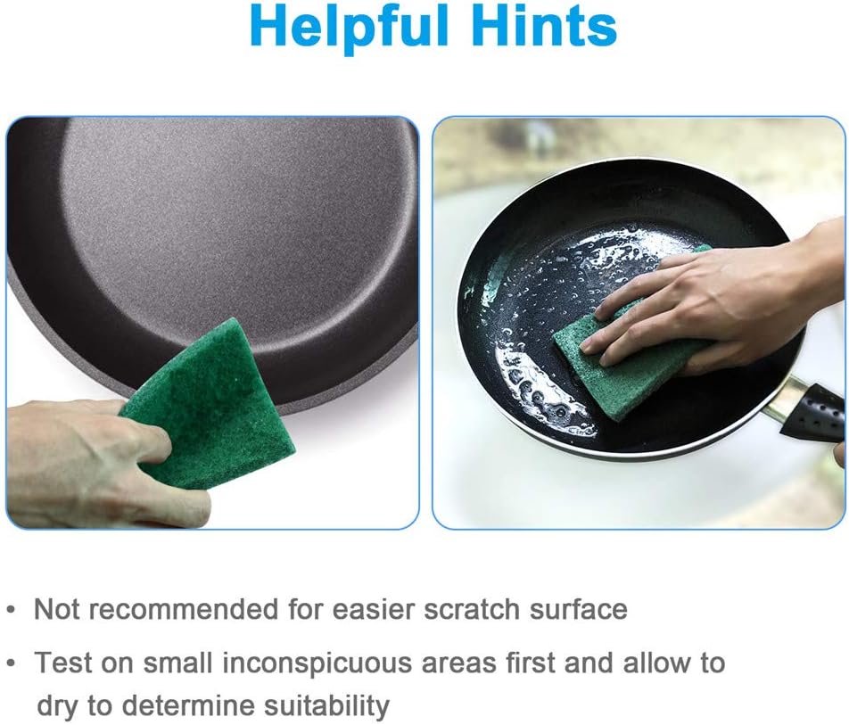 24PCS Scouring Pad - Premium Heavy Duty Scrub Pads, Reusable Household Green Dish Scrubber