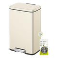 EKO Madison Vanilla Stainless Steel 50 Liter/13.2 Gallon Step Trash Can with Inner Liner