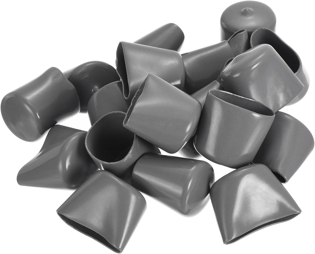 uxcell 20pcs Rubber End Caps 30mm ID Vinyl Cap Cover Screw Protectors Dark Grey