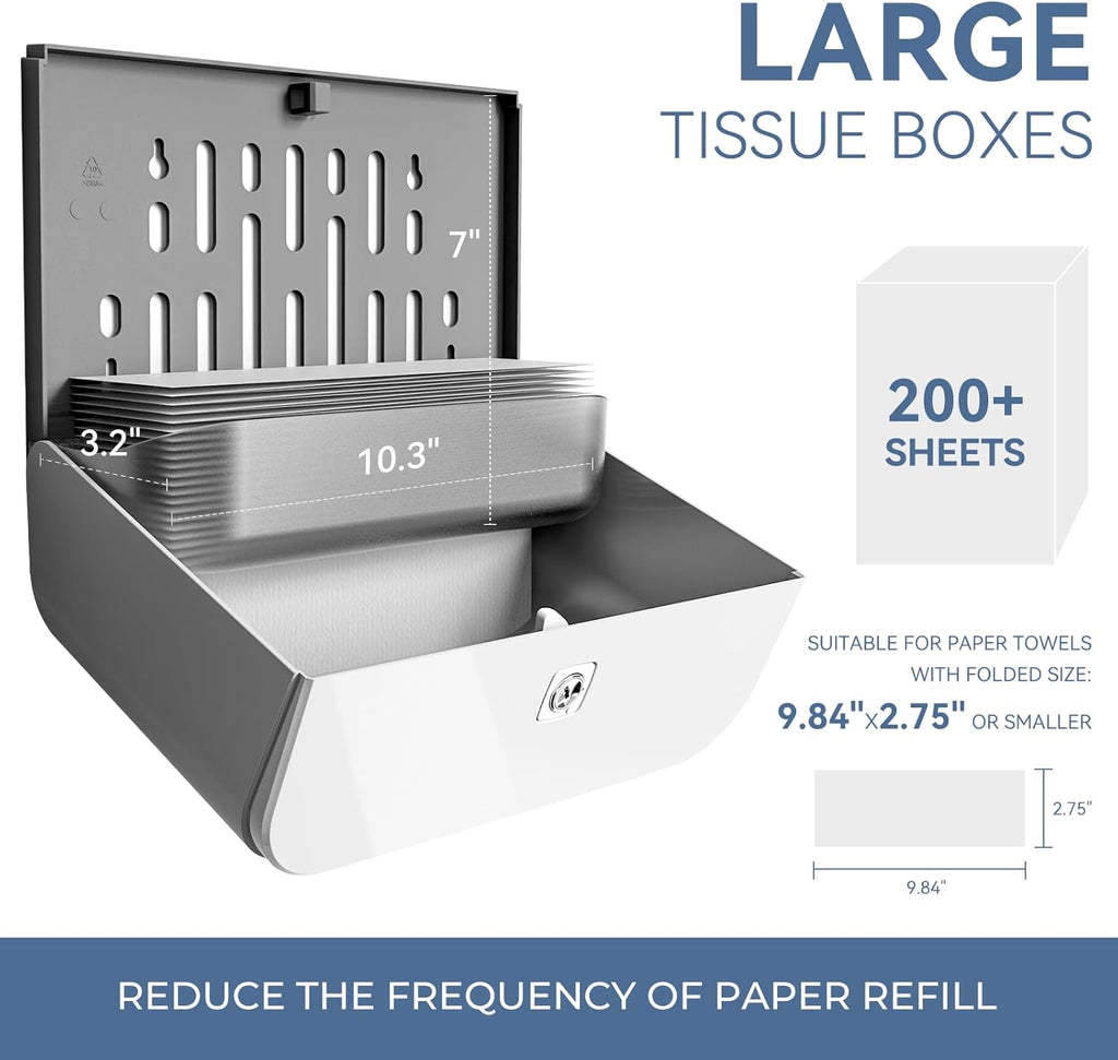 Commercial Paper Towel Dispenser Wall Mount C-Fold Multifold Trifold Hand Towels Dispenser for