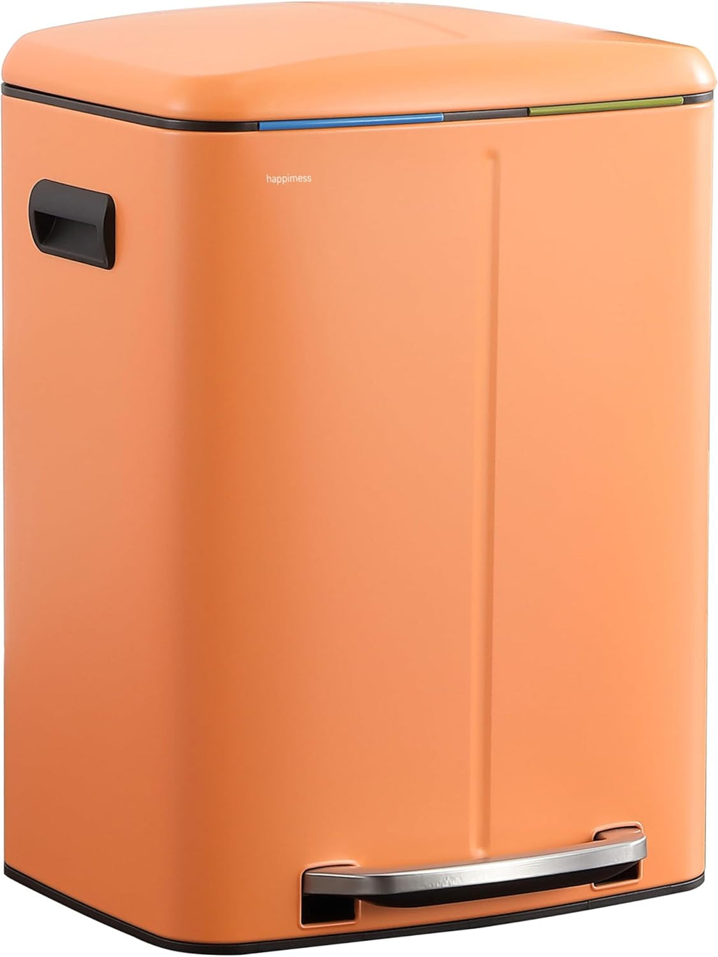 happimess HPM1005K Marco Rectangular 10.6-Gallon Double Bucket Trash Can with Soft-Close Lid