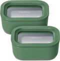 Caraway 2pc Glass Food Storage Set - 2.6 Cup Food Containers (2) - Non-Toxic Ceramic-Coated Glass