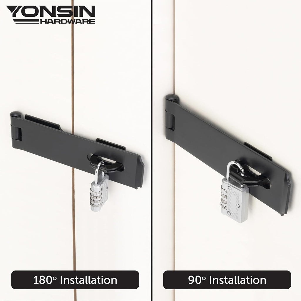 7-1/2" Door Padlock Safety Hasp Latch Heavy Duty, Door Hasp Clasp Lock Gate Shed Hasp Latch Lock