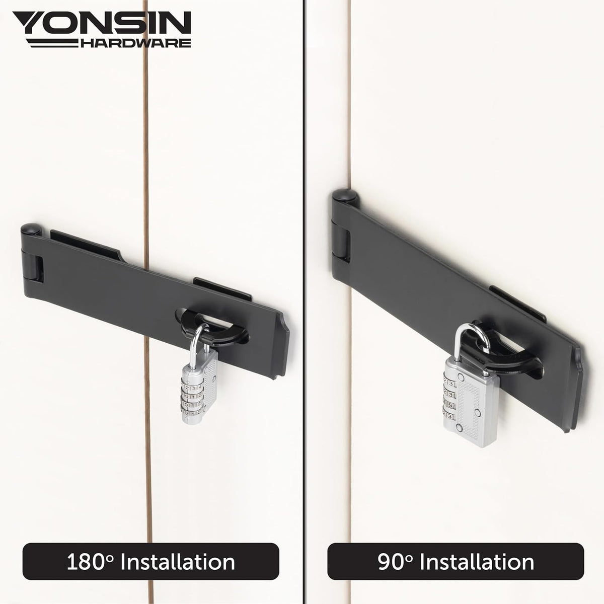 7-1/2" Door Padlock Safety Hasp Latch Heavy Duty, Door Hasp Clasp Lock Gate Shed Hasp Latch Lock