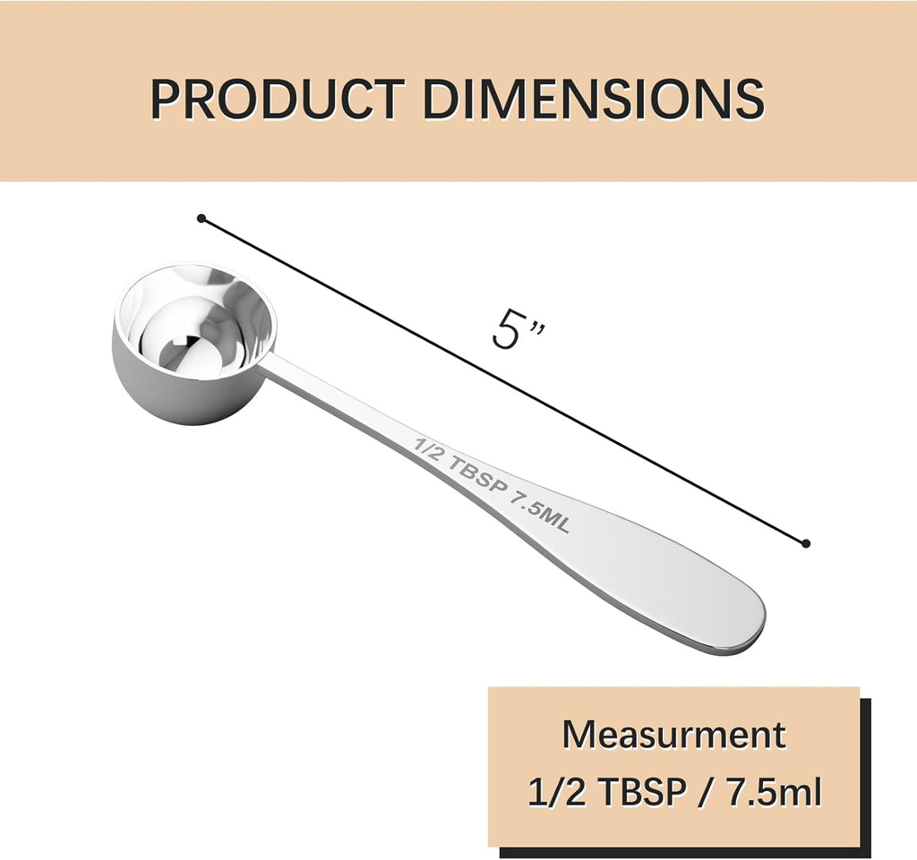 2PCS 1/2tbsp(1.5tsp, 7.5ml) Single Measuring Spoon, Stainless Steel Individual Teaspoon, Metal
