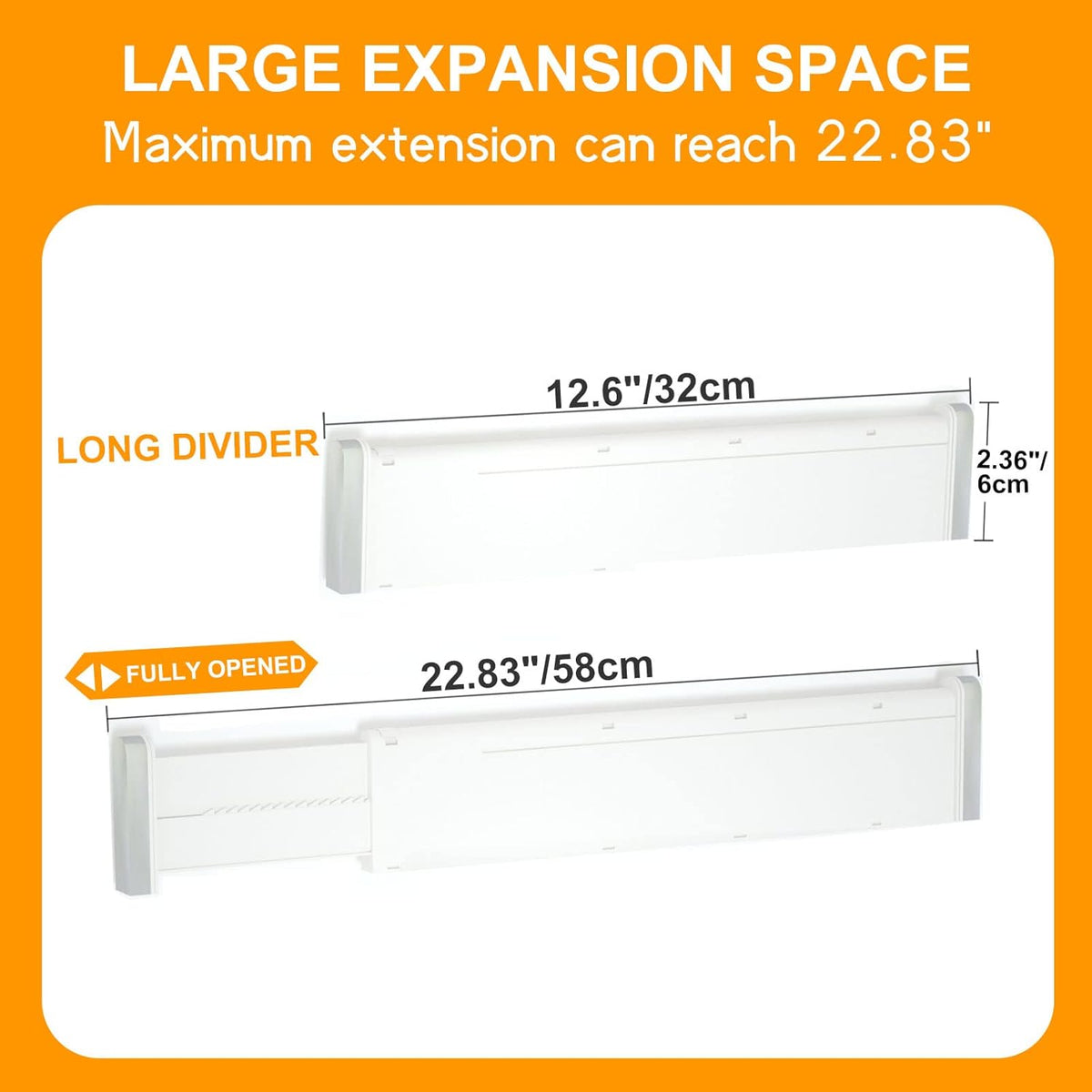 HiYZ Expandable Drawer Dividers, Large Kitchen Utensils Drawers Divider, 2.36" High Adjustable