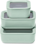 Caraway 3pc Glass Food Storage Set – 10 Cup, 6.6 Cup, & 4.4 Cup Food Containers - Ceramic Coated