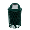 COATEDOUTDOORFURNITURE RDT-DGRN Heavy Duty 32 Gallon Round Trash Receptacle, Liner Included, Dark