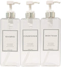 Modern Design Large 27 oz Shampoo and Conditioner Dispensers - Empty Plastic Refillable Pump Bottle