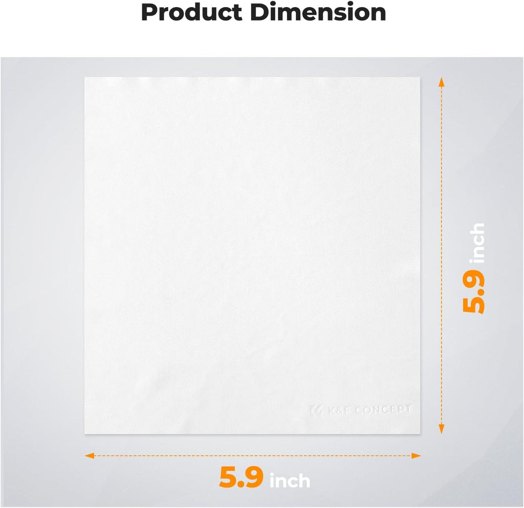 K&F CONCEPT 80 Pack Microfiber Cleaning Cloths for Glasses, 6''x6'' Individually Wrapped Lens