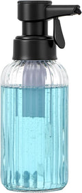 Automatic Foaming Soap Dispenser, 17oz Clear Glass Hand Soap Dispenser with ABS Touch Sensor Pump