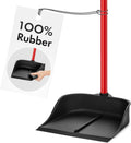 Dustpan with Handle by Ravmag- Solid Natural Rubber Construction- 29” Long Handled Dust Pan- Stand