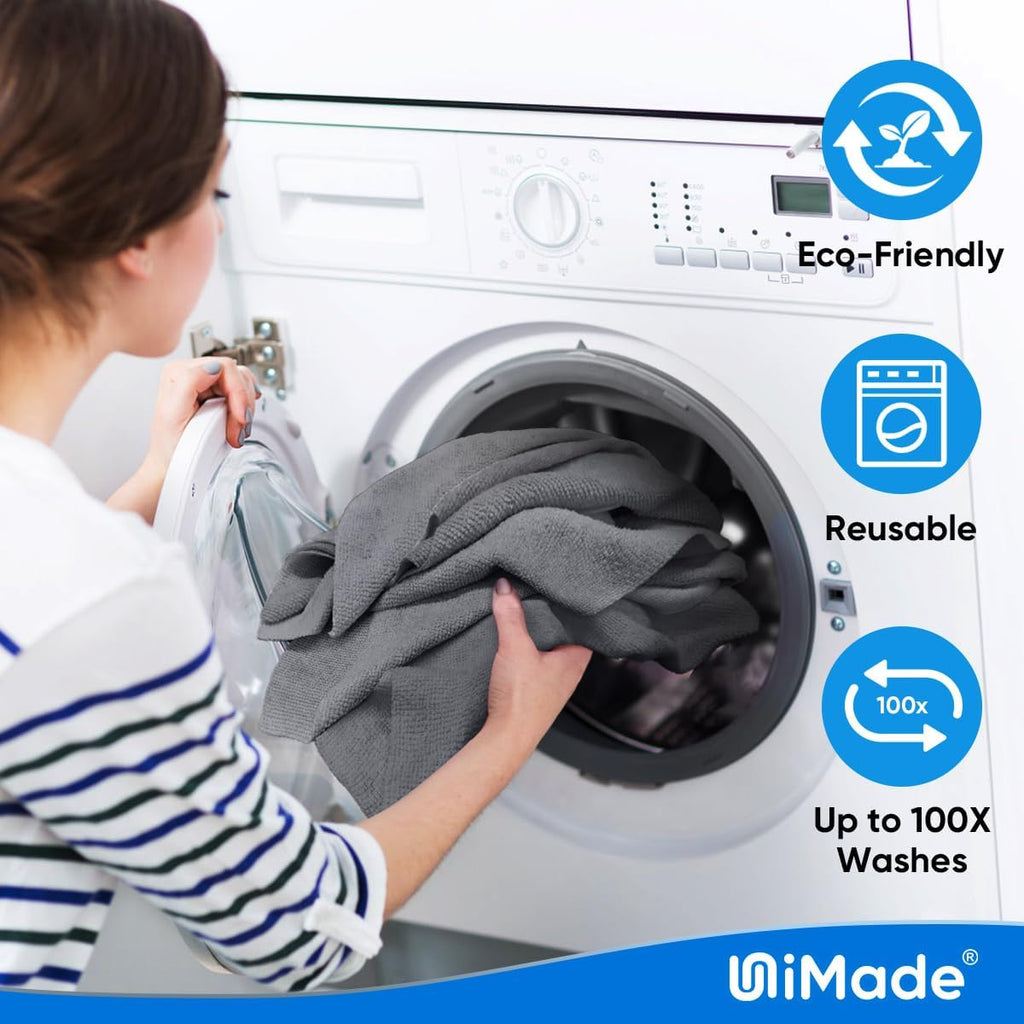 Microfiber Cleaning Cloth, 50 Pack Microfiber Towels for Cars Reusable Shop Rags Bulk Lint Free
