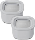 Caraway 2pc Glass Food Storage Set - 1.75 Cup Food Containers (2) - Non-Toxic Ceramic-Coated Glass