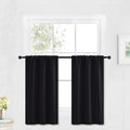RYB HOME Blackout Curtains Black - Sunlight Block Energy Saving Drapes for Bedroom Bathroom Home