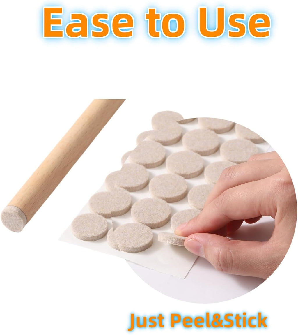 Furnigear Felt Furniture Pads for Hardwood Floors - Self Adhesive Chair Felt Pads, Floor Protector