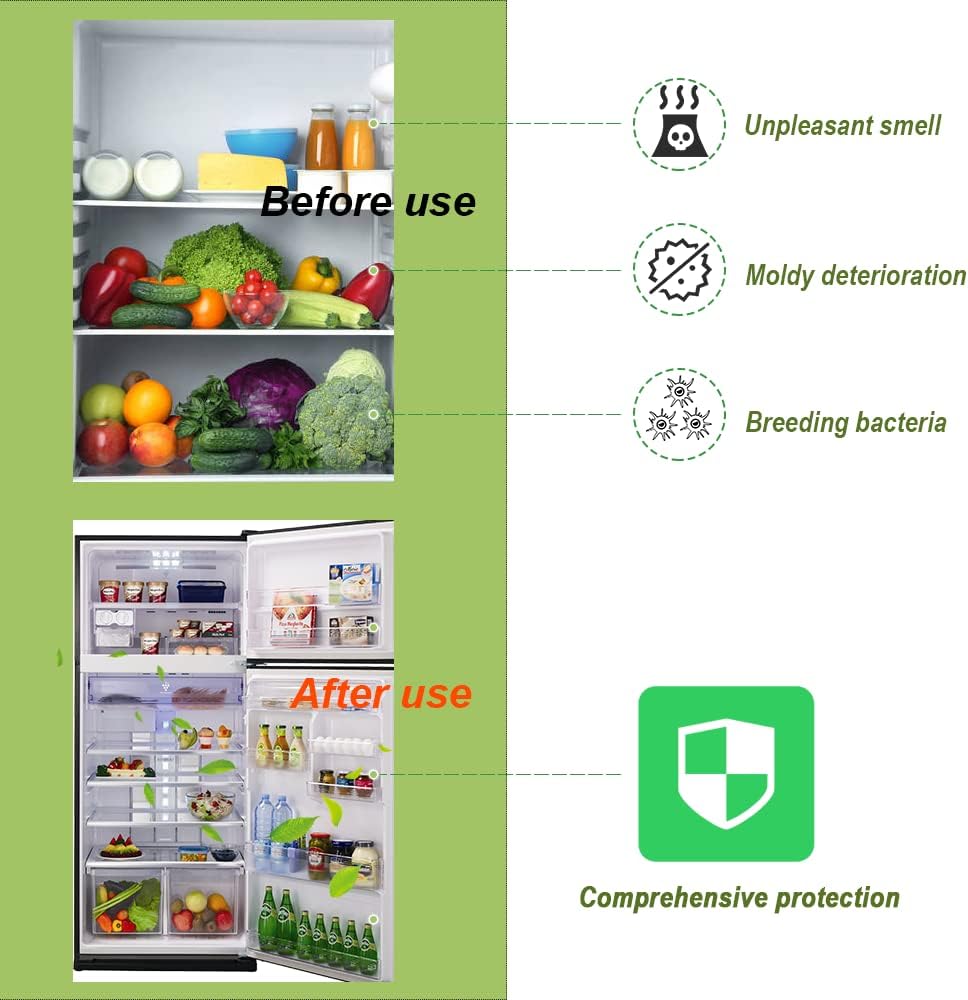 2Packs Fonday Refrigerator Deodorizer Odor Eliminator for Fridges Freezers Coolers Lunch Boxes