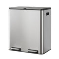 WLIVE 2 x 8 Gallon / 2 x 30 Liter Dual Trash Can, Stainless Steel Double Compartment Classified