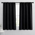 RYB HOME Black Curtain Panels for Nursery Soft Solid Energy Saving Drapes Window Treatments