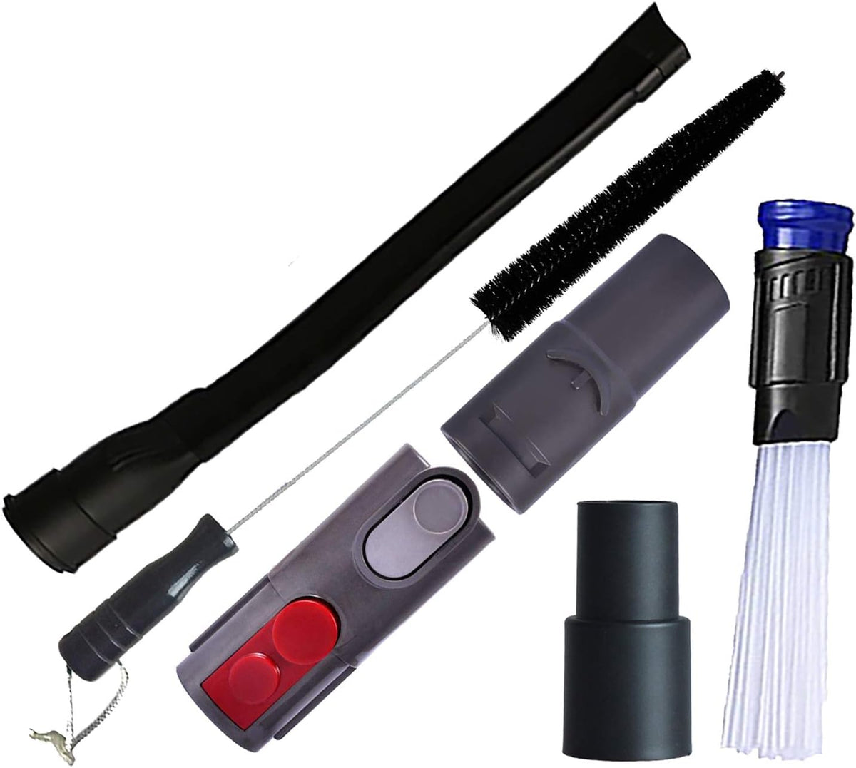 Dryer Vent Cleaner Kit 28 Inch Cleaner Lint Trap Flexible Refrigerator Coil Brush and Vacuum Hose