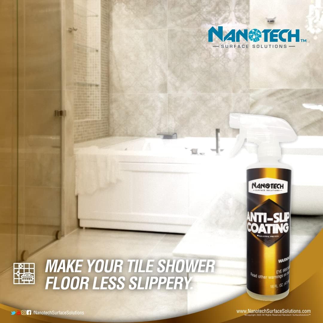 Nanotech Surface Solutions Anti-Slip Coating - Increases Friction Coefficient- Reduces Slip & Fall