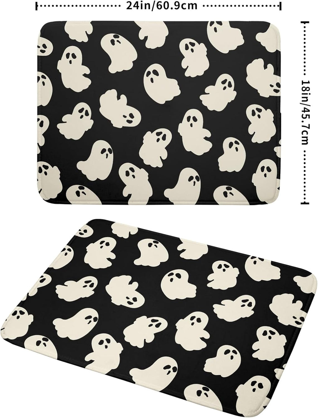 Halloween Ghosts Dish Drying Mat for Kitchen Counter Halloween Cute Ghost Drying Dish Mat 18”x24”