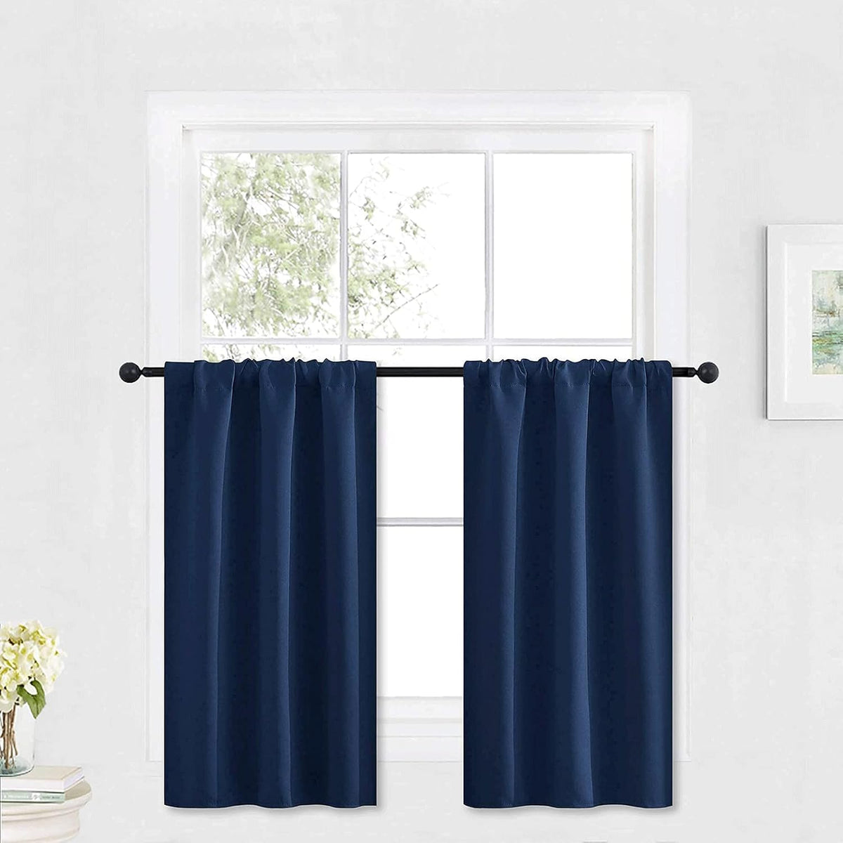 RYB HOME Blackout Curtains Small Window Decor Light Block Thermal Insulated Drapes for Bedroom