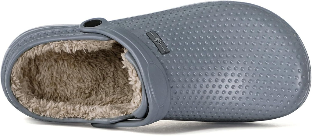 Womens Mens Fur Lined Clogs Waterproof Garden Shoes Winter Warm Fleece Lining Fuzzy House Home