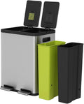 Simpli-Magic 16 Gallon (60L) Step Trash Can – Dual Compartment Kitchen Garbage Can with Waste &