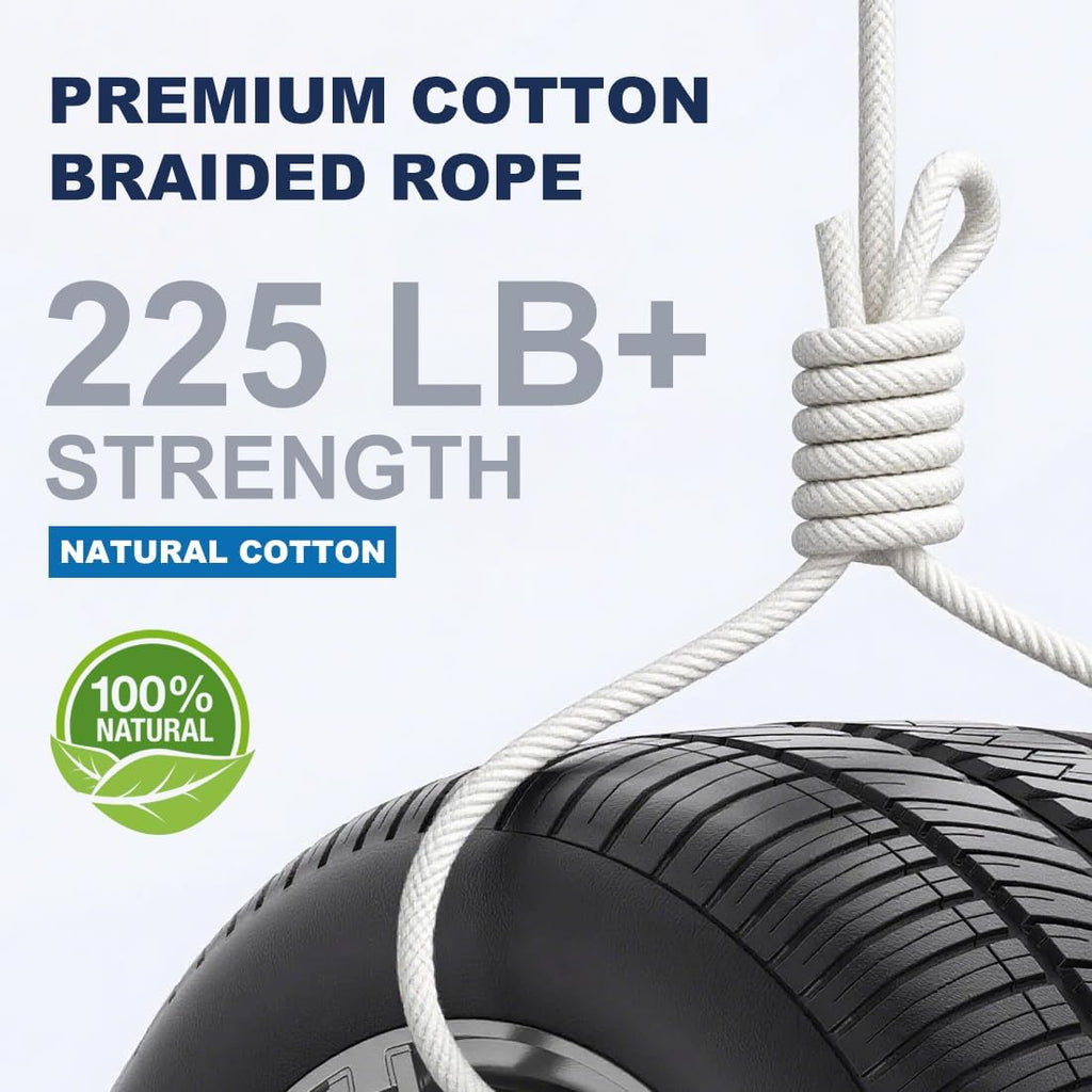 PerkHomy 500lb Cotton Rope 3/16" (5mm) 50 ft Multi Purpose Utility Diamond Braided Cord, Natural