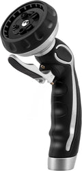 RESTMO Hose Nozzle with Easy Self-Lock Trigger, Heavy Duty Metal Water Hose Sprayer with 9 Spray