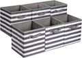 Amazon Basics Cube Organizer Storage Bins Handles, Collapsible Fabric, Pack of 6, 10.5"x10.5"x11"