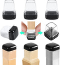 Ezprotekt 24 Pcs Clear Chair Leg Sliders for Carpet, Square Teflon Furniture Glides Protectors