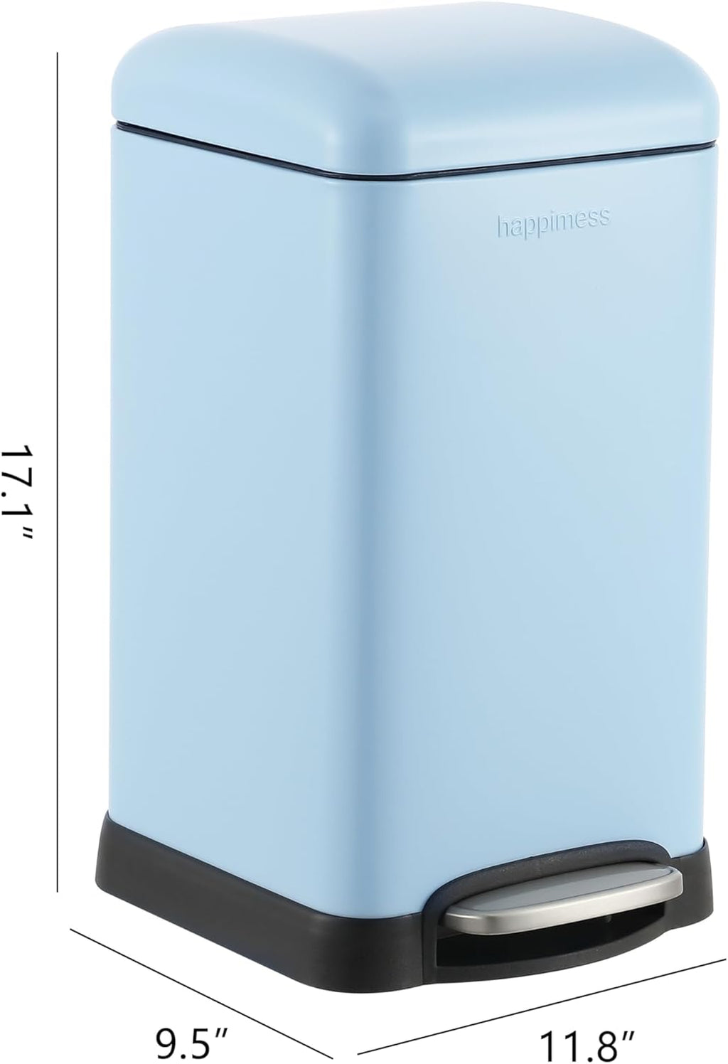 happimess HPM1012H Betty Retro Mini 3.2-Gallon Step-Open Trash Can, Fingerprint Resistant, Modern