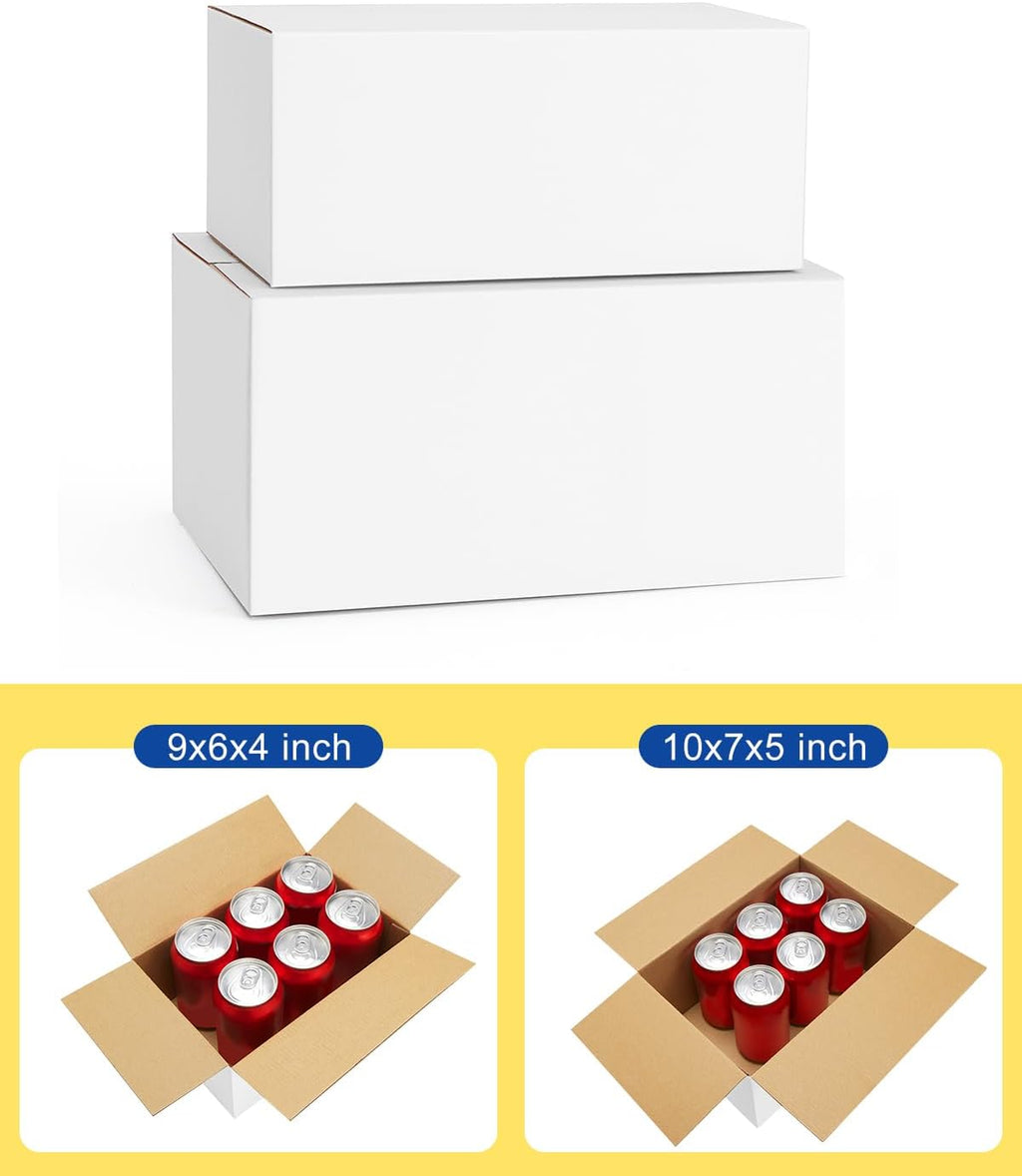 Assorted-Sizes-Shipping-Boxes-40-Pack: 9x6x4 & 10x7x5 Small-Shipping-Boxes-Mailers, White
