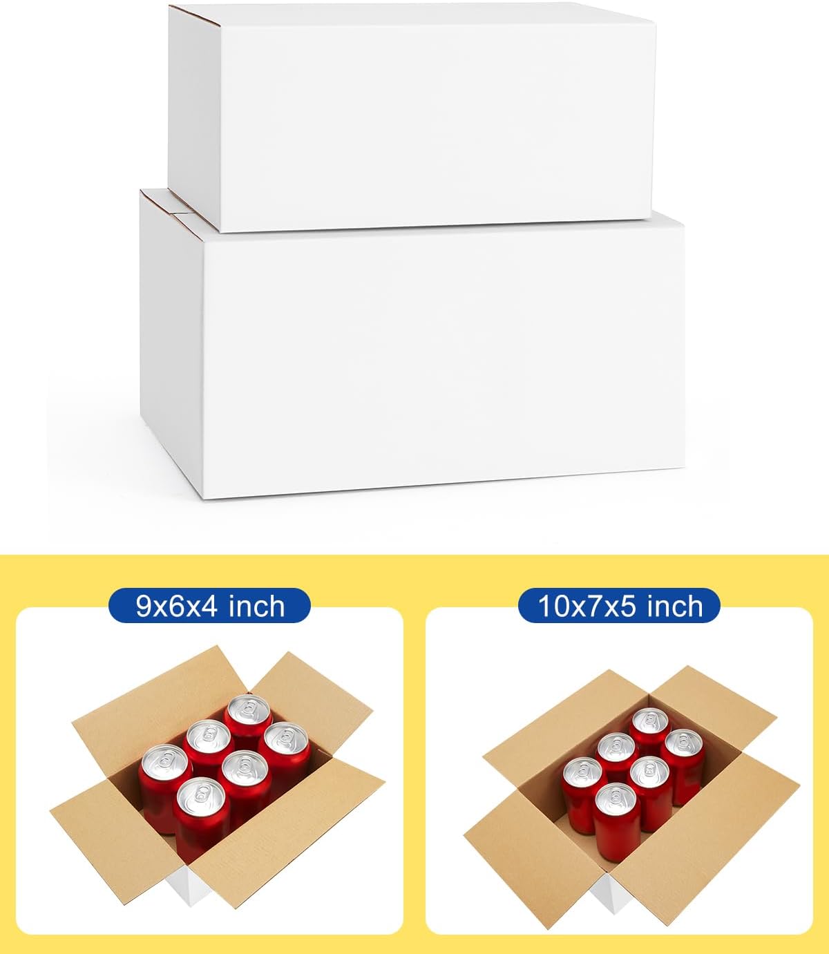 Assorted-Sizes-Shipping-Boxes-40-Pack: 9x6x4 & 10x7x5 Small-Shipping-Boxes-Mailers, White
