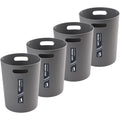 4 Pack Small Trash Can for Bathroom - 3 Gallon/12-Liter Wastebasket, Round Plastic Garbage